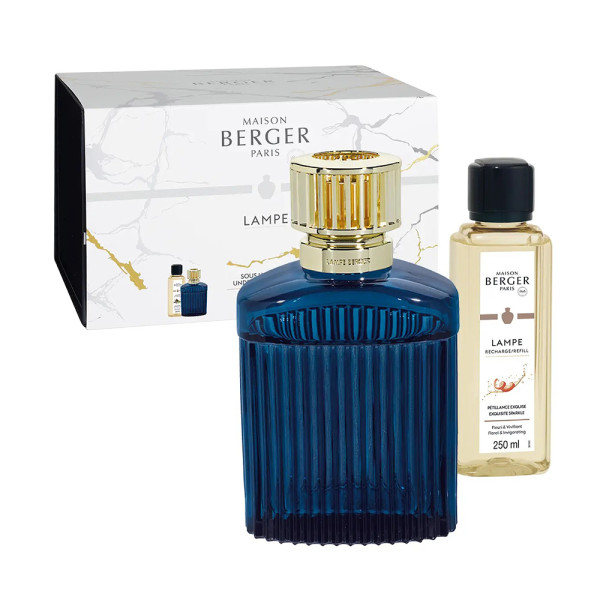 Aroma lamp Maison Berger Paris ALPHA IMPERIAL BLUE, 270 ml + Filler with UNDER THE OLIVE TREE fragrance, 250 ml