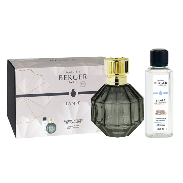 Maison Berger Paris FACETTE NOIRE aroma lamp, 400 ml + COTTON CARES fragrance filler, 250 ml