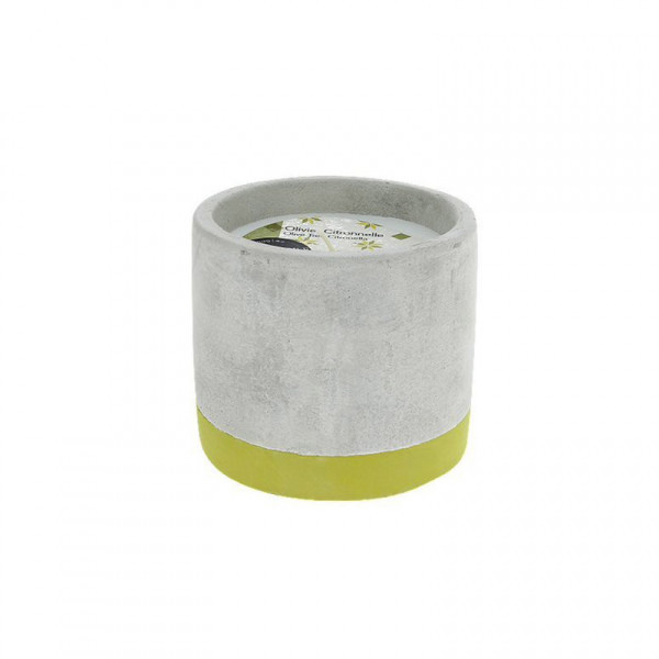Bougies La Française candle in a BETON pot, olive-lemongrass, 9 x 9 x 7.5 cm, 180 g