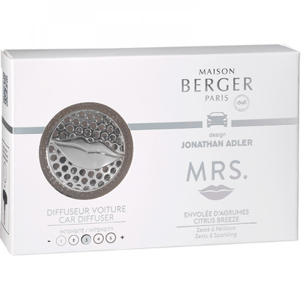 Maison Berger Paris car diffuser with Jonathan Adler MR GUN fragrance