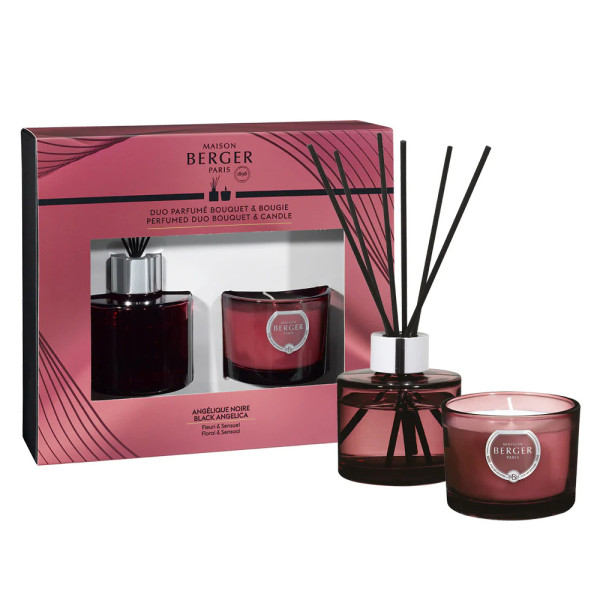 Maison Berger Paris DUALITY diffuser, 80 ml and candle 80 g. with the aroma of BLACK ANGELICA