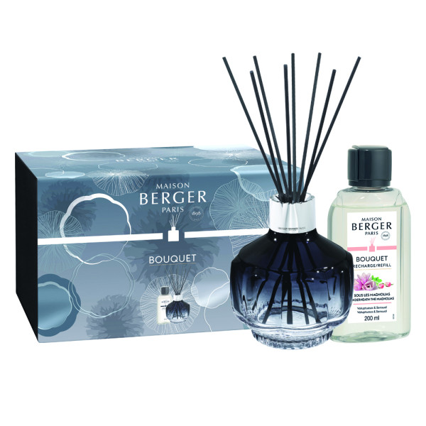 Maison Berger Paris MOLECULE BLEUE NUIT diffuser, 428 ml + UNDERNEATH THE MAGNOLIAS fragrance filler, 200 ml