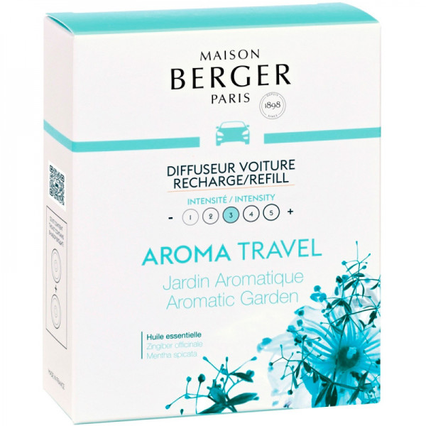 Cartridge for Maison Berger Paris car diffuser with AROMA TRAVEL aroma, 2 pcs.