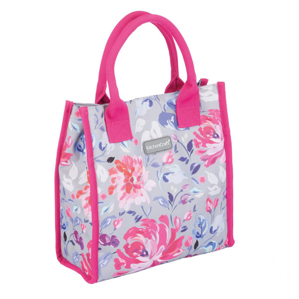 Lunch bag Kitchen Craft Gray Flower, 4 l